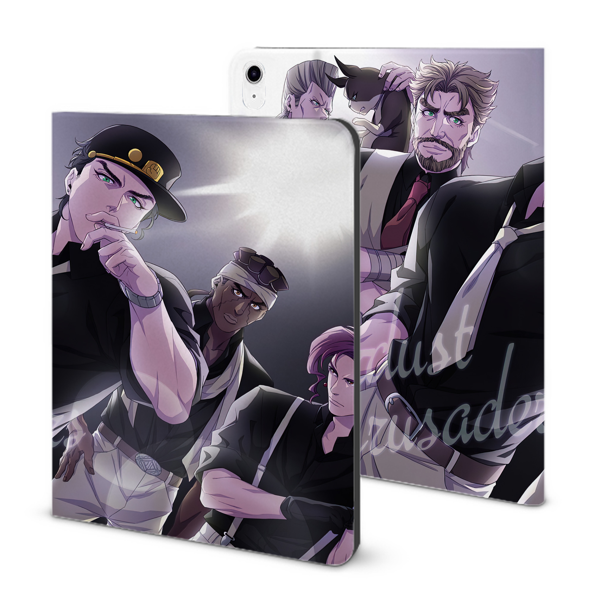 （画像用） ジョジョの奇妙な冒険 JoJo's Bizarre Adventure IPad ケース ブック型 PUレザー TPU 耐衝撃 軽量 薄型 ペン収納なし 全面保護 IPad 各モデル対応
